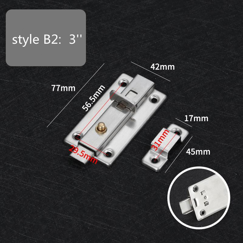 Brass Button Anti-theft Stainless Steel Barrel Tower Bolt Door Bolts Door Latch Lock Gate Latch