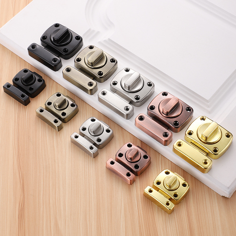 Zinc Alloy Left and Right Latch Shift Door Bolt Sliding Door Small Latch Thickened Door Lock Shift Hardware Accessories