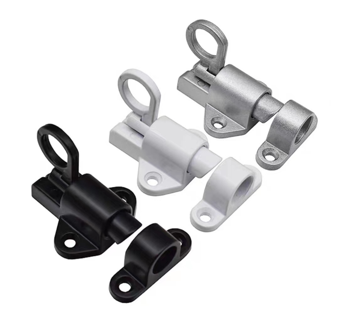 Aluminum Alloy Gate Latches Self-Closing Security Automatic Window Security Pull Ring Spring Bounce Door Bolt Latch Lock