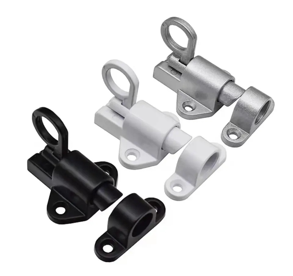 Factory Price Aluminum Alloy Self-closing Automatic Latch Window Gate Security Latch Lock Pull Ring Spring Bounce Door Bolt