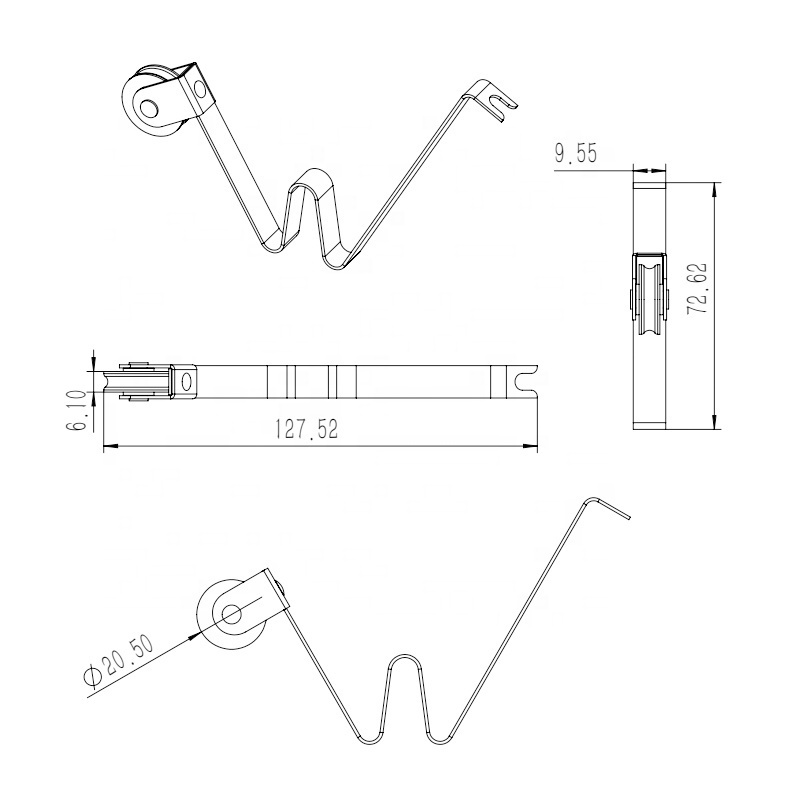 New Arrivals Mouse Tail Mosquito Barrow Wheel Spring Tension Screen Door Pulley Roller For South America