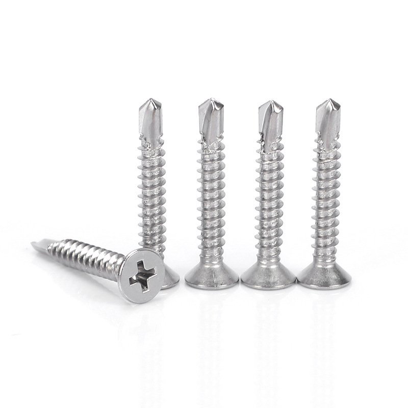 Carbon Steel Stainless Steel 201/304/410 GB DIN Cross Recessed Countersunk Head Self Drilling Screw