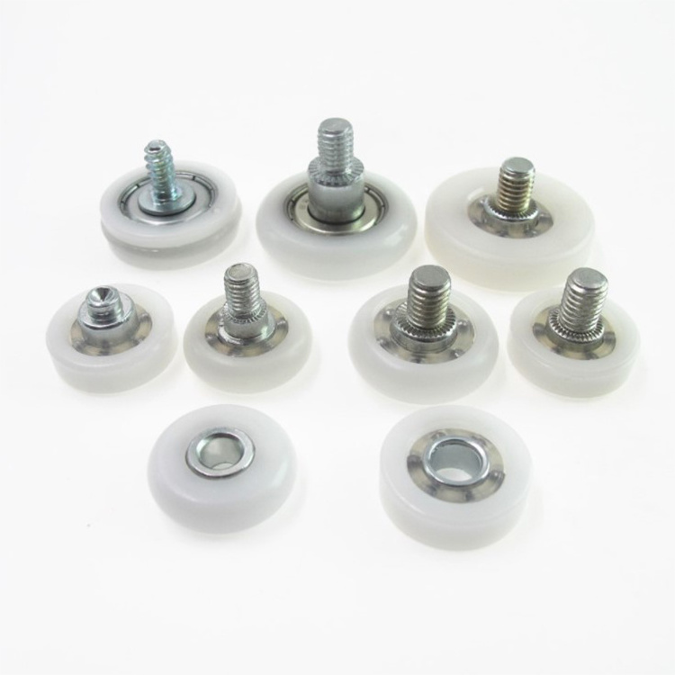 626 bearing roller  with shaft M6 screw furniture drawer pulley with screw  showcase drawer wheel POM nylon belt axle flat wheel