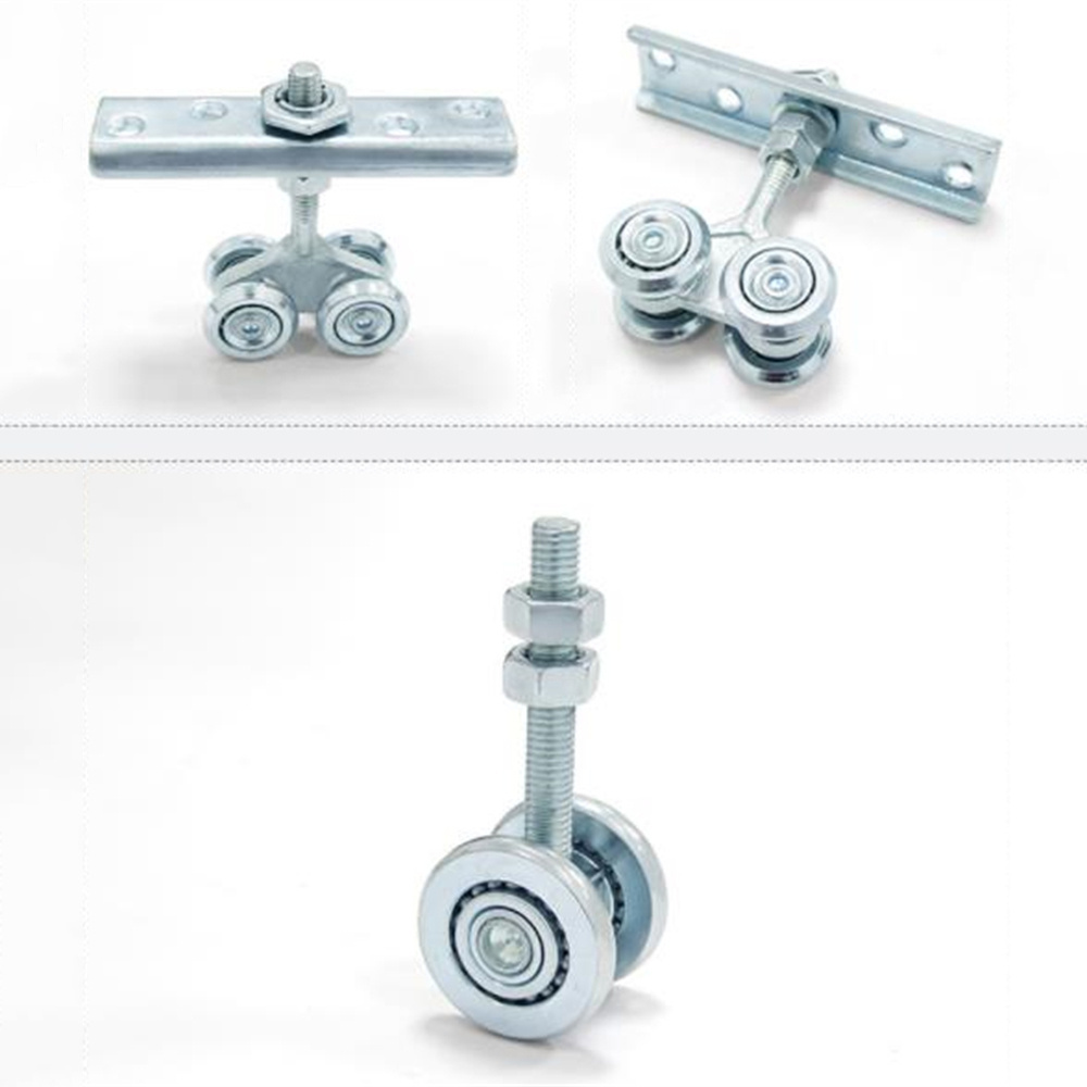 Sliding Door Hanging Wheel Accessories 2 Wheels Hanging Gate Roller Zinc Plated Guide Wheel Rail Track Pulley