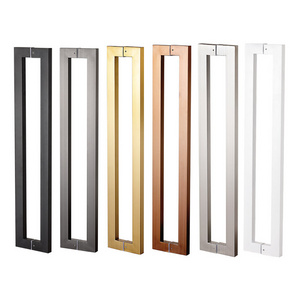 Luxury Glass Door Handle Stainless Steel Square Tube Shower Door Pull Handle Manufacturers