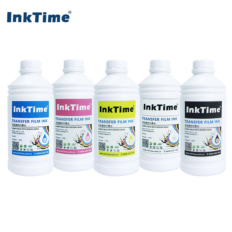 Inktime Manufacturer 5 Colors 1000ML Water Based DTF Pigment Ink For XP600 L1800 L1805 P600 P800 DX5 4720 I3200 Printer