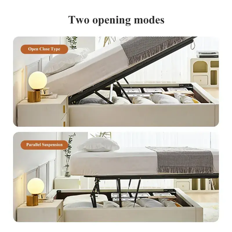 Factory price storage bed queen king size soft bed with storage up-holstered beds frame for bedroom