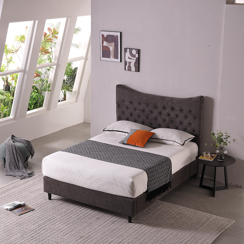 Brand new launch comfort tufted queen size storage bed headboard bedroom fabric gas lift storage bed