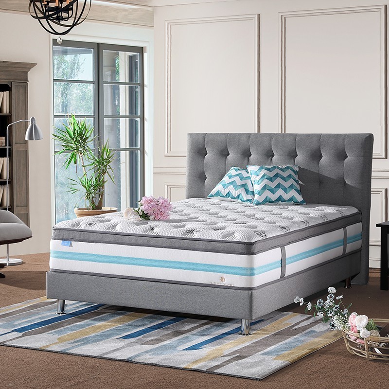 High Density Soft Convoluted Foam 5 Zone Mattress with Double Layers Pocket Spring