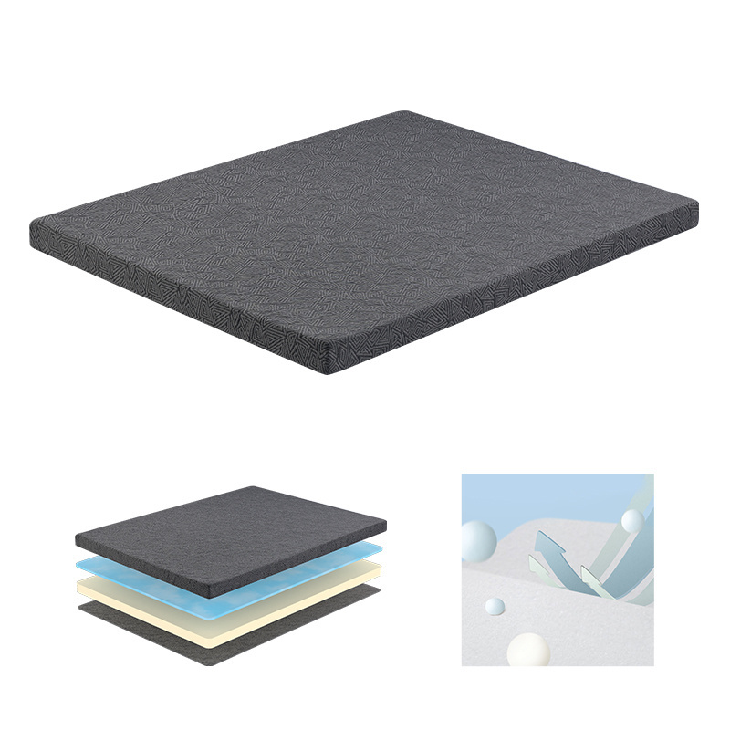 home-use pad cooling fabric mattress in a box rolled memory foam bed mattress topper with high density foam