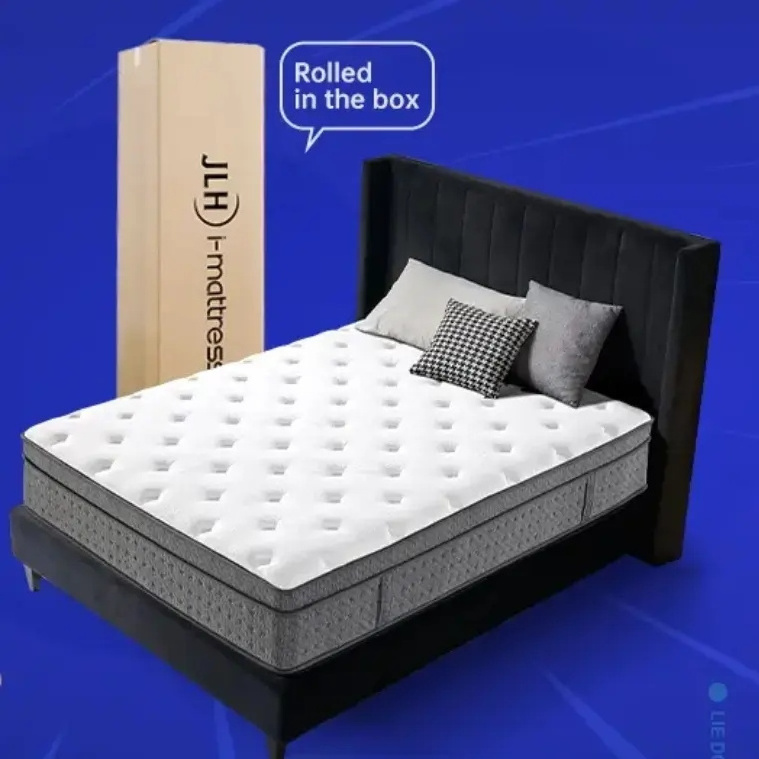 Foshan High quality Hypo-allergenic Foam Cheap Mattress 12 Inch Bonnell Spring Rolled Up Bed Mattresses King Size In Box