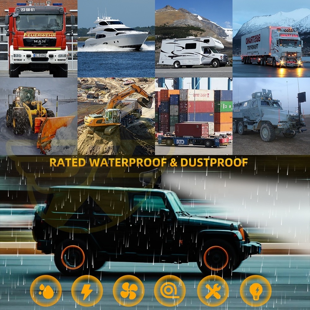 12V LED Car Roof Spotlight 24V Outdoor Hunting Searchlights Strobe Warning Light with Wireless Remote Control Boat Offroad