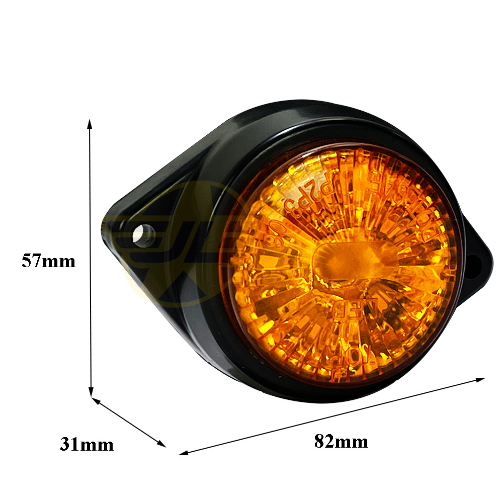 Good Quality Trucks Clearance Lights Signal Lamp Round Trailer Side Marker Light Yellow Dual Led Side Marker Light for Truck OEM