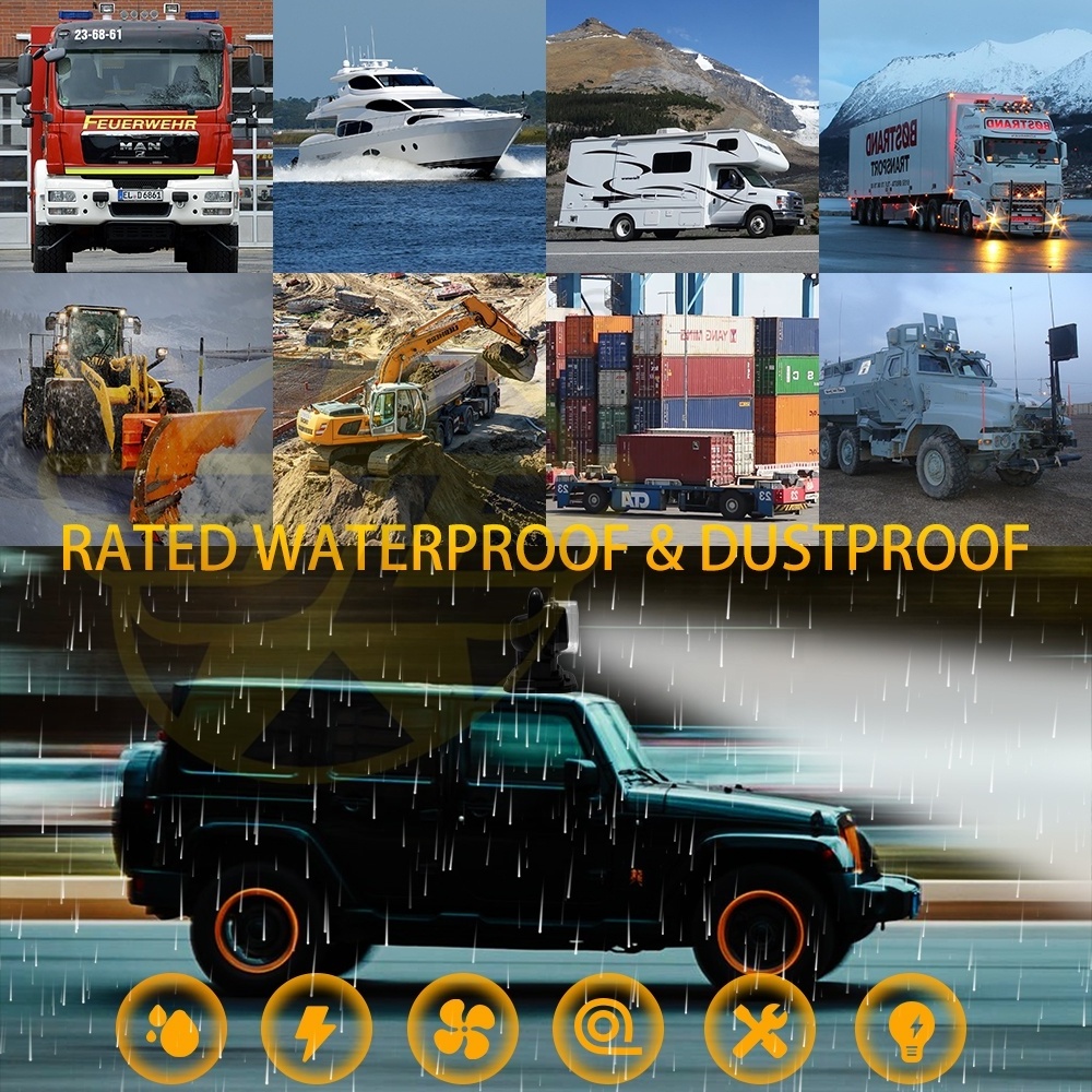 Rechargeable 12V Car Roof Spotlight Marine LED Work Light Truck Auto Strobe Warning Lamp Searchlight Boat LED Pods Spot Beam