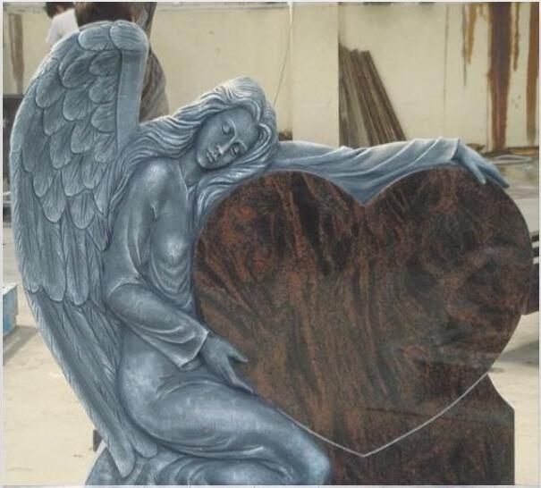 Black Natural Granite Stone Heart Tombstone Hands Factory Price,Tombstone Granite Cemetery,Monuments Tombstones From Onyx