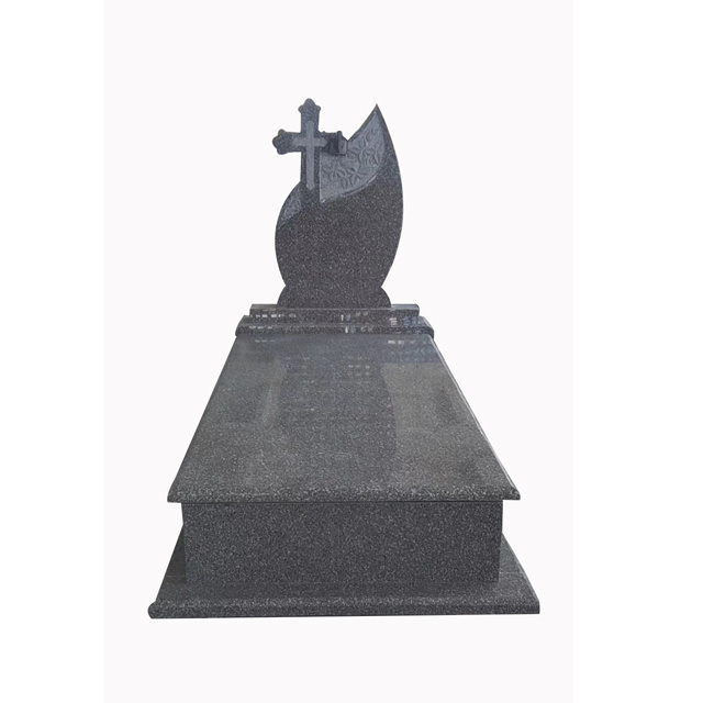 Graveyard Granite Tombstone Marble Cross Vase Monument Tombstone For Sale Soft Cover Color Customized