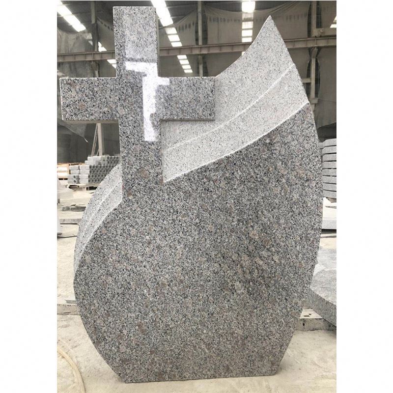 Graveyard Granite Tombstone Marble Cross Vase Monument Tombstone For Sale Soft Cover Color Customized