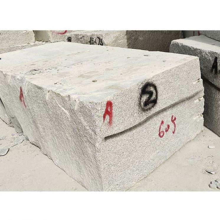 Own Quarry G603 Light Grey Granite Raw Stone Block On Stock Rough Granite Stone Block Importer For Sale