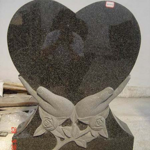 Black Natural Granite Stone Heart Tombstone Hands Factory Price,Tombstone Granite Cemetery,Monuments Tombstones From Onyx