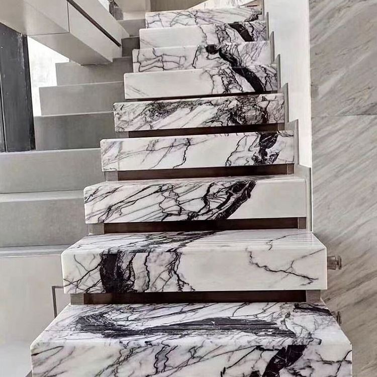 Customized Designs Exterior White Marble Stair Step Tiles