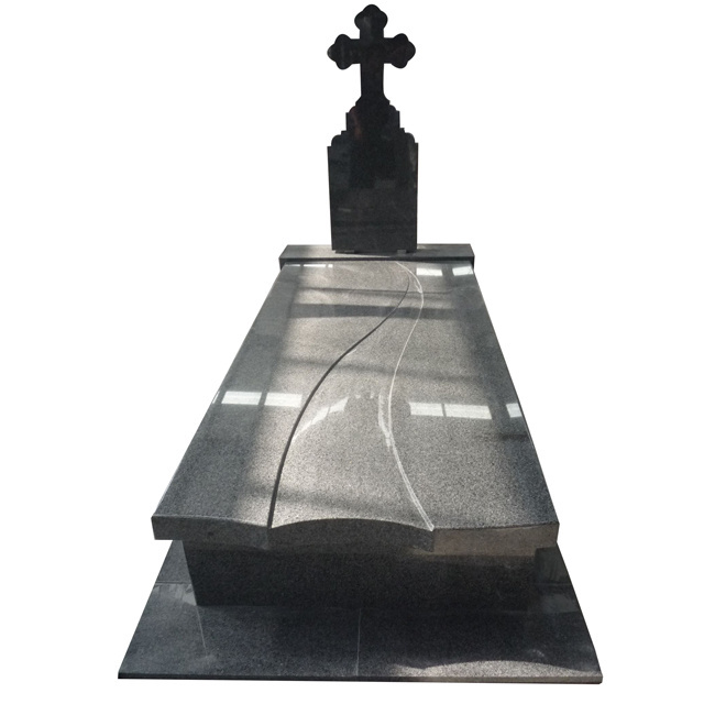 Graveyard Granite Tombstone Marble Cross Vase Monument Tombstone For Sale Soft Cover Color Customized