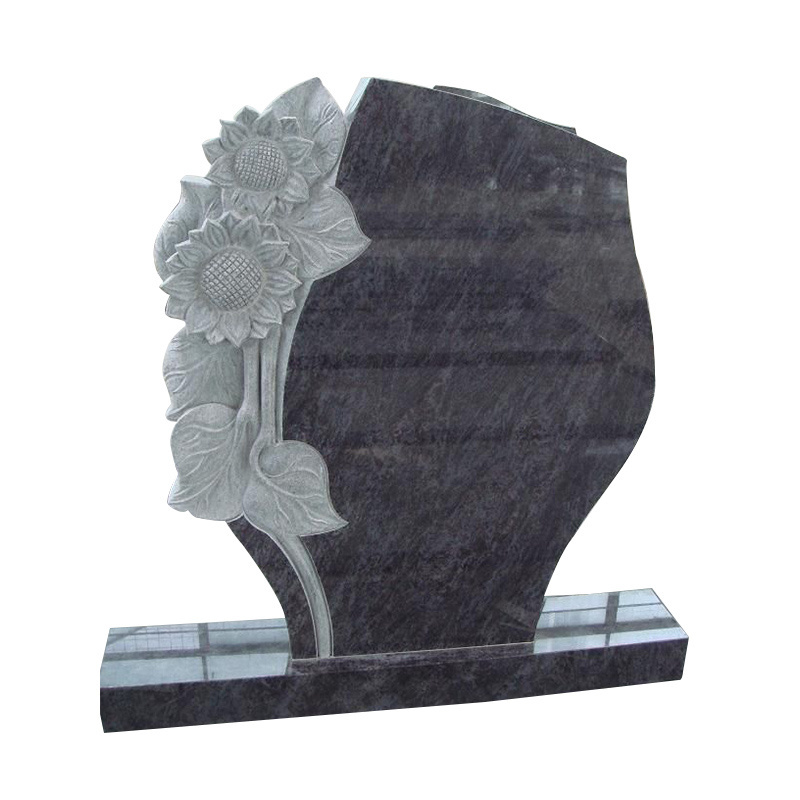 China Granite Flower Carving Gravestone, Cheap Tree Carved Tombstone Headstone*