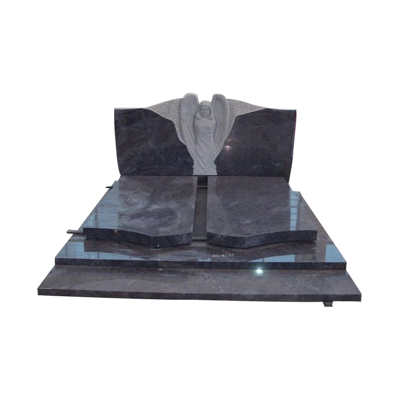 High Quality Cheap Customized Marble Tomb Memorial Stone Double Heart Headstone China Black Granite Monuments Headstones