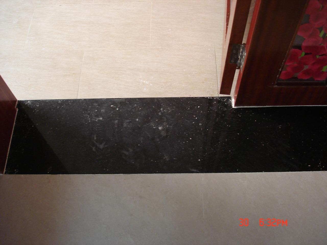 Natural Black Granite Flooring Border Design,  Granite Black Marqueena Raw Block