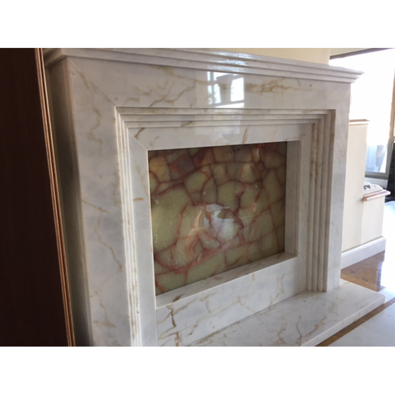 China Certification Morden Marble Fireplace, Customized Size^