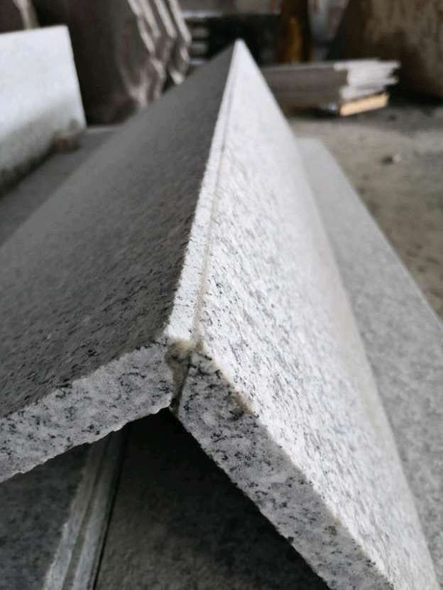 Riser Step Flamed G654 Grey Granite Stair Treads, Cutting Granite^