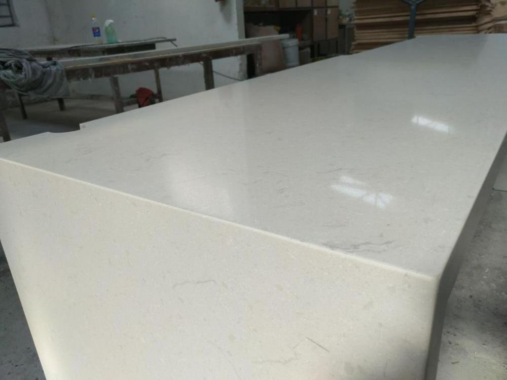 White Carrara Royal Engineering Quartz slab