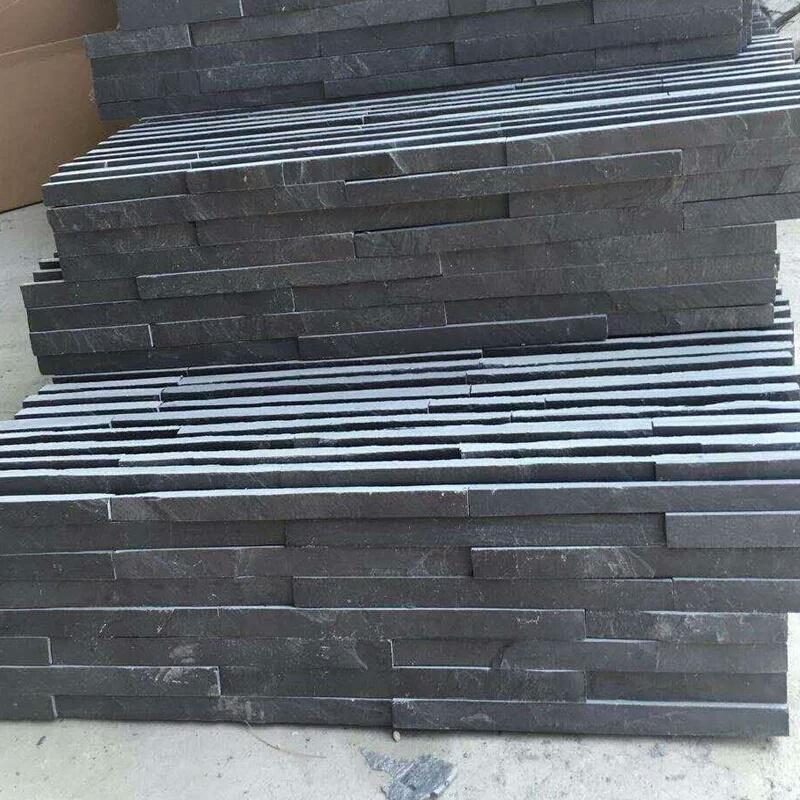 High quality  black natural stone Slate wall tiles panel Culture Stone Veneer for Decorative interior fireplace