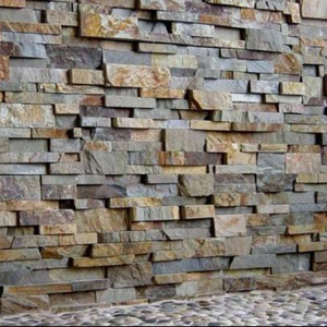 Modern Stacked Stone For Wall Panel, Yellow Slate Stone For Exterior Wall Covering,background wall tile stickers stone slate