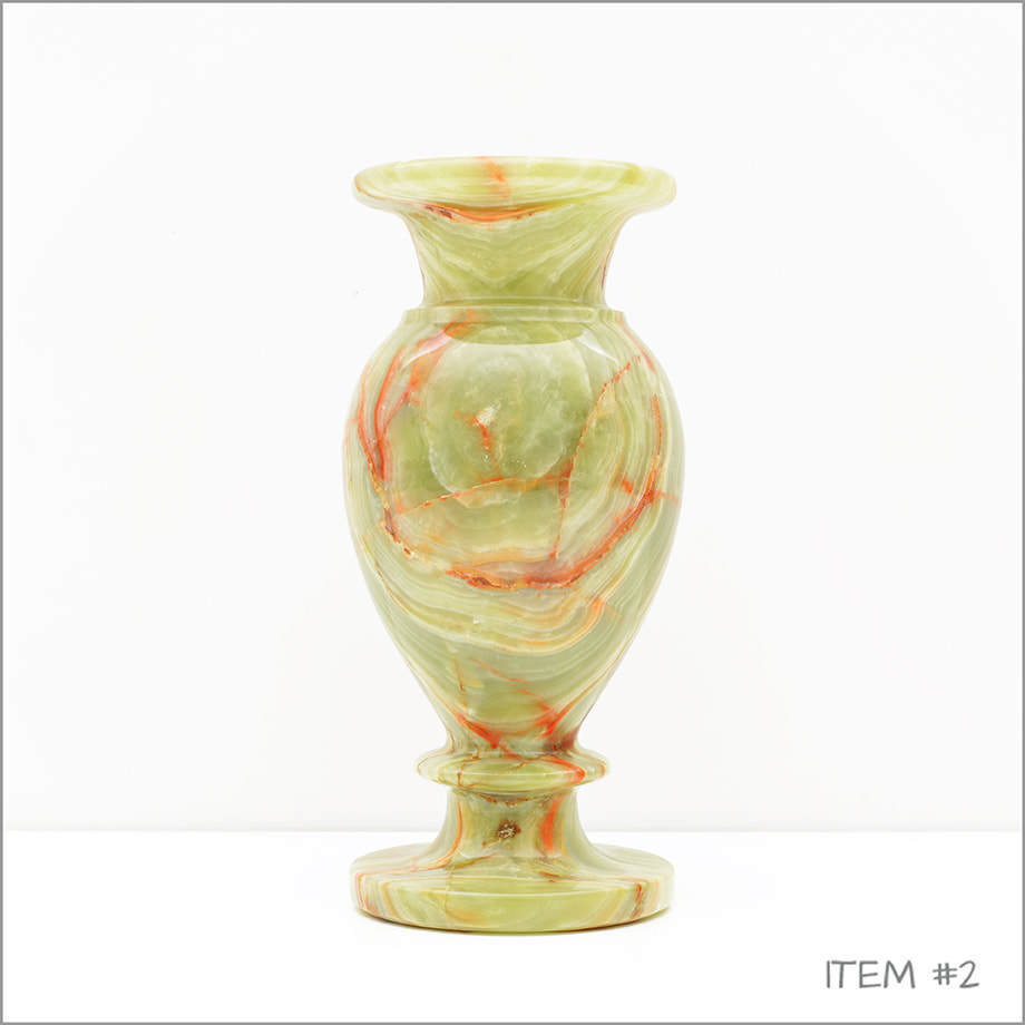 White and Green Onyx Vase,Carving Vases With Natural Agate According to Design@