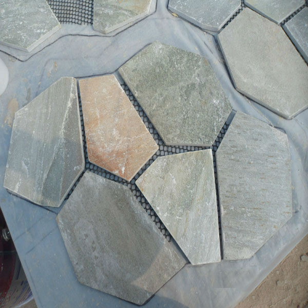 Hot Sale Natural Flagstone Mat Mesh Stone Tile, China Supplier Meshed Flagstone/