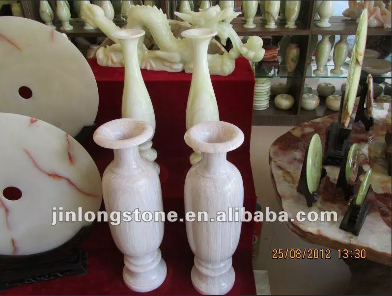 Factory Price white onyx stone vases large