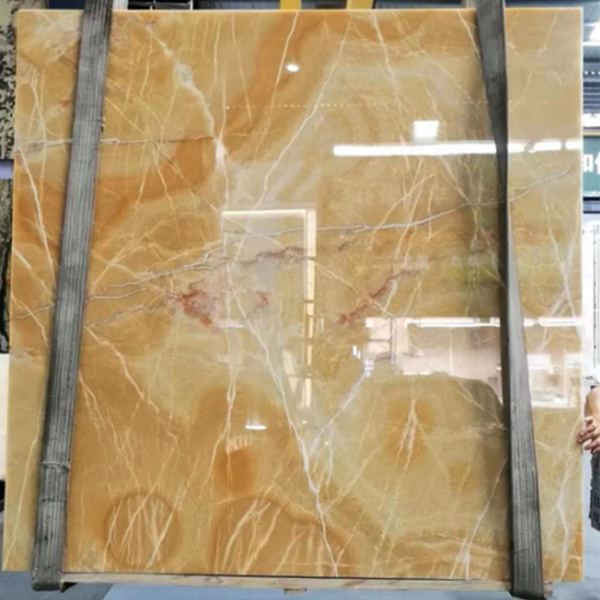 China OEM/ODM Onice onix China Honey Beige Polished Natural Stone Slab Wall Tile Yellow Onyx Orange Onyx