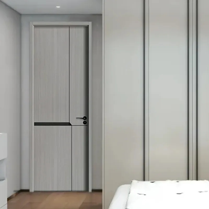 Bedroom Used Easy Install Decorative Out Prehung Eco  WPC Wood Interior Doors with Frames