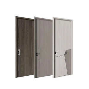 Bedroom Used Easy Install Decorative Out Prehung Eco  WPC Wood Interior Doors with Frames