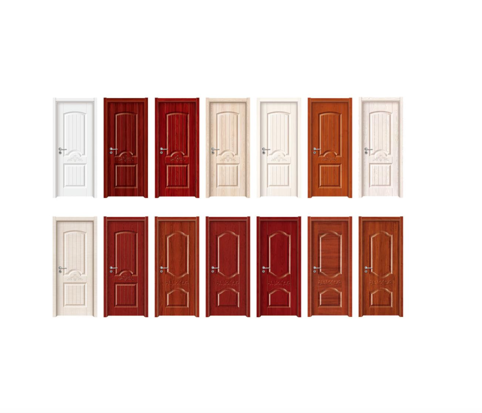 French Popular Sale High Quality Modern Luxury Composite Bedroom Apartment Fire Rated Plain White Solid Wood Interior Door