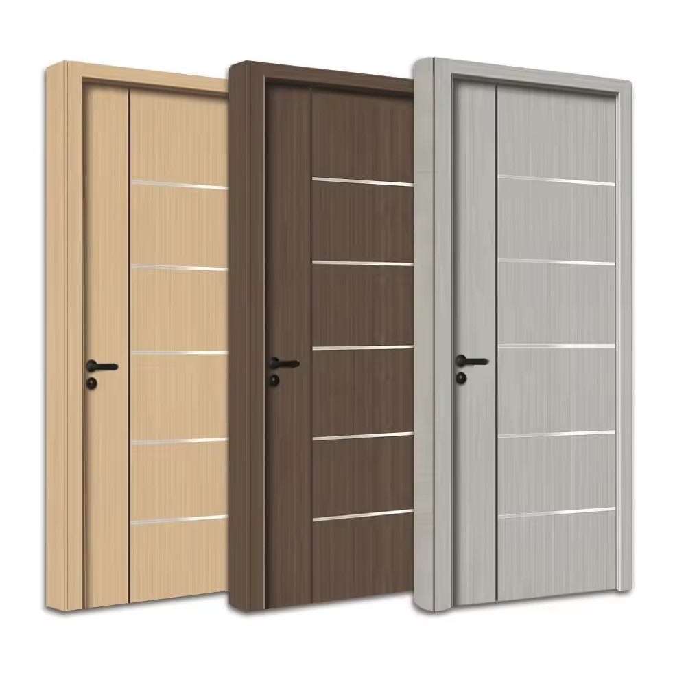 China Supplier Single Soundproof Plywood Composite Entry Interior Room WPC Panel Solid Home Office Wooden Doors