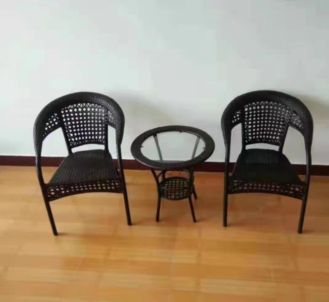 Good Price Upholstered Seat Restaurant Wedding Wicker Cane Outdoor Dining Rattan Chair Set For Lounge