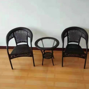 Good Price Upholstered Seat Restaurant Wedding Wicker Cane Outdoor Dining Rattan Chair Set For Lounge