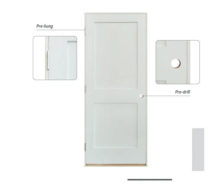 Factory OEM Design White Solid Core White Primed Wood 30 x 80'' Size Single Prehung Interior Shaker Door