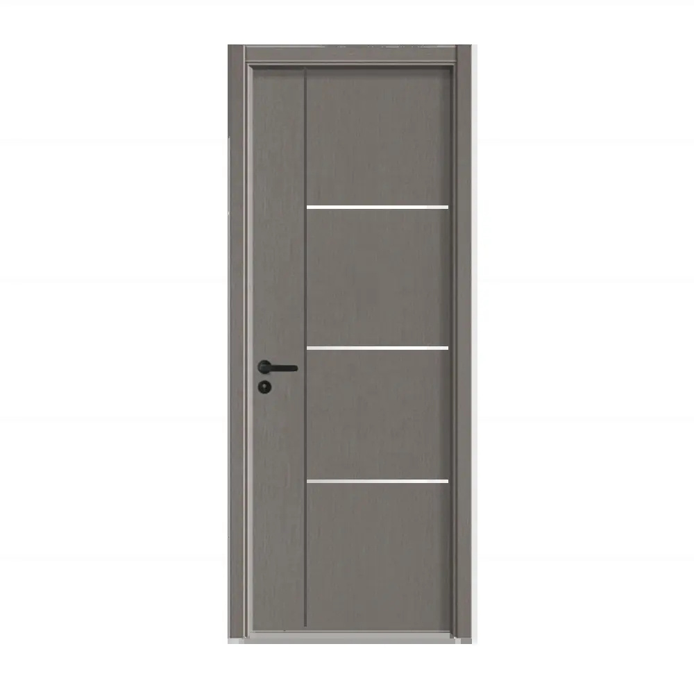 Simple Design Soundproof Plywood Composite Entry Interior Room WPC Panel Solid Wooden House Doors