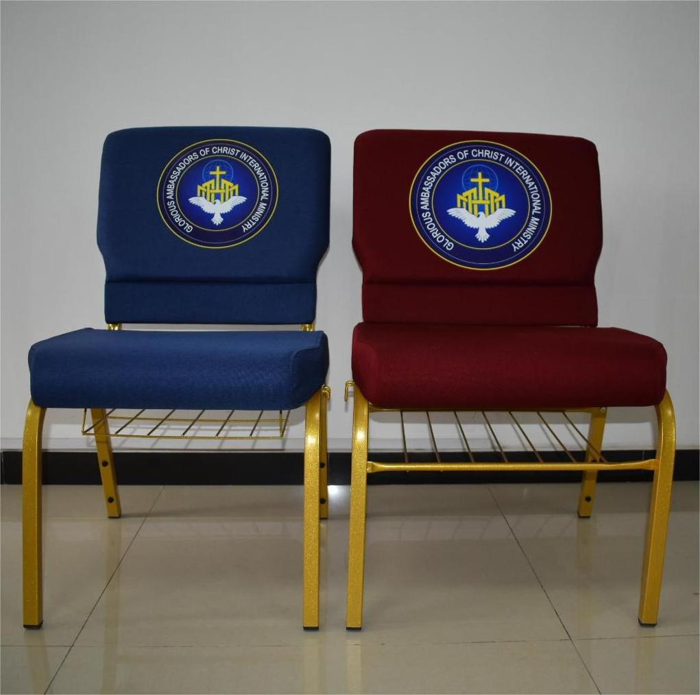 Manufacturer Stacking Popular Theater Navy Blue Metal Theater Pews Auditorium Seating Lecture Hall Church Chair