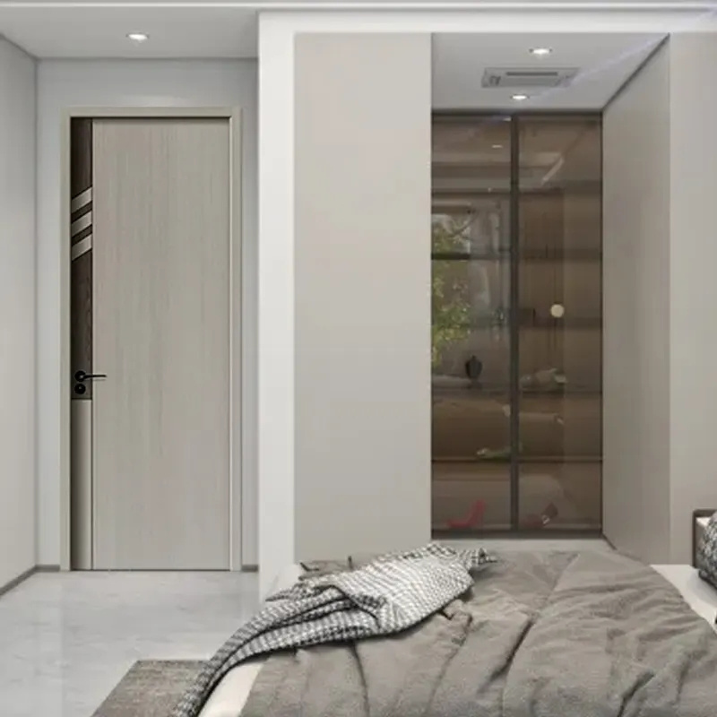 Bedroom Used Easy Install Decorative Out Prehung Eco  WPC Wood Interior Doors with Frames