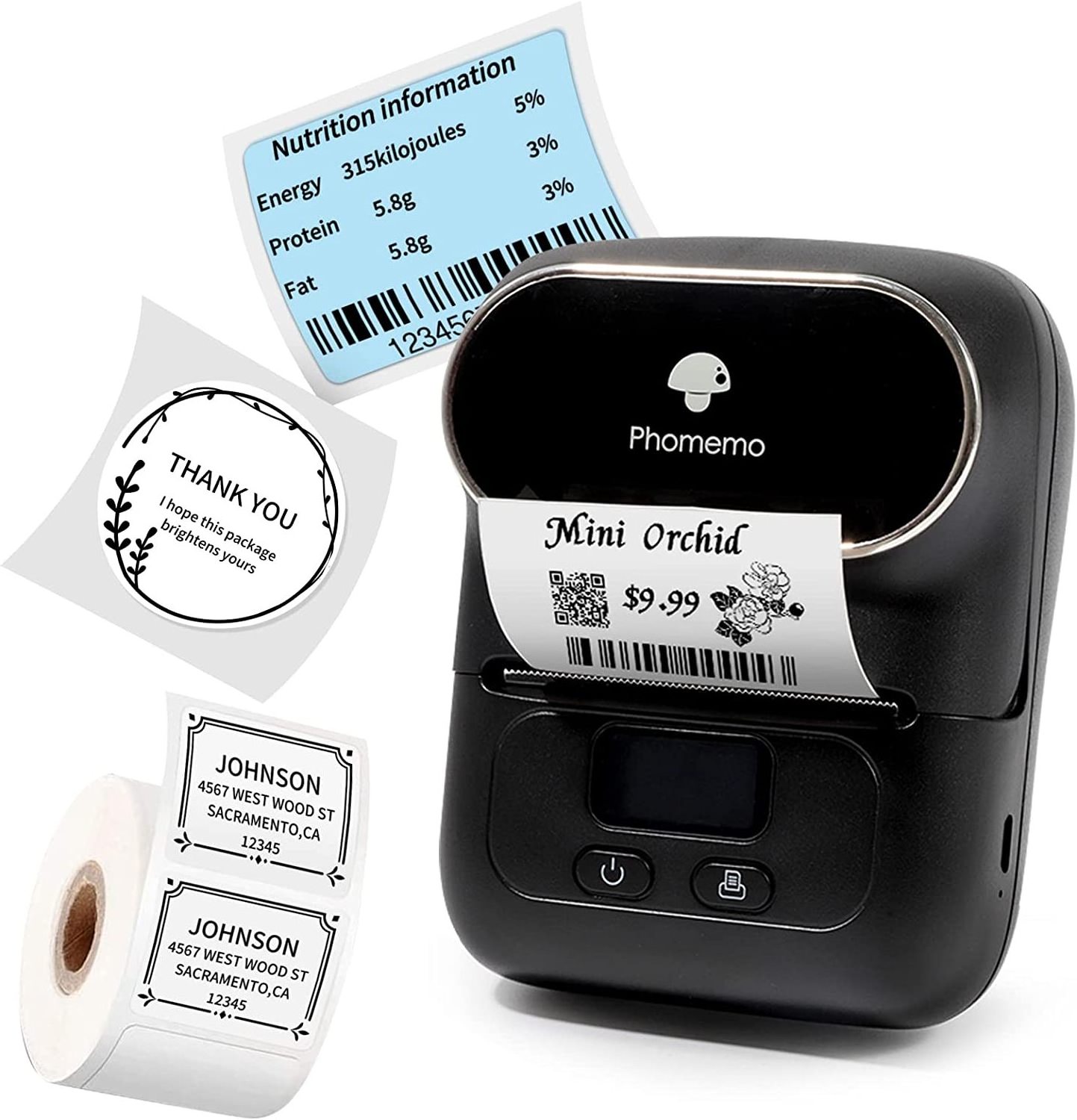 Phomemo M110 QR code price label printer 203dpi wireless portable photo direct thermal sticker printer for ios Android