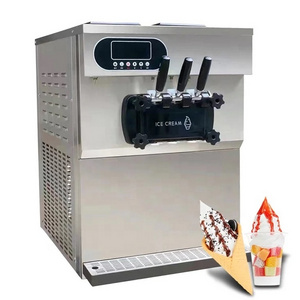 Hot Sales Professional Commercial 25L/H Large Output Ice Cream Machine Maker Automatic 3 Flavor Soft Serve Ice Cream Machine