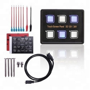 rocker switches 12V/24V 6 Gang LED Switch Touch Screen Panel Control Box switch gang panel